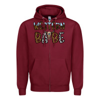 Burgundy western babe Zipper Hoodie - CowhideDigitalArt