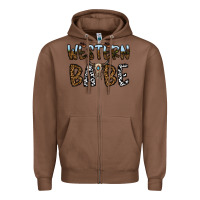 Chestnut western babe Zipper Hoodie - CowhideDigitalArt