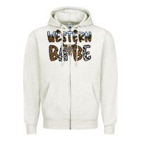Oatmeal Heather western babe Zipper Hoodie - CowhideDigitalArt