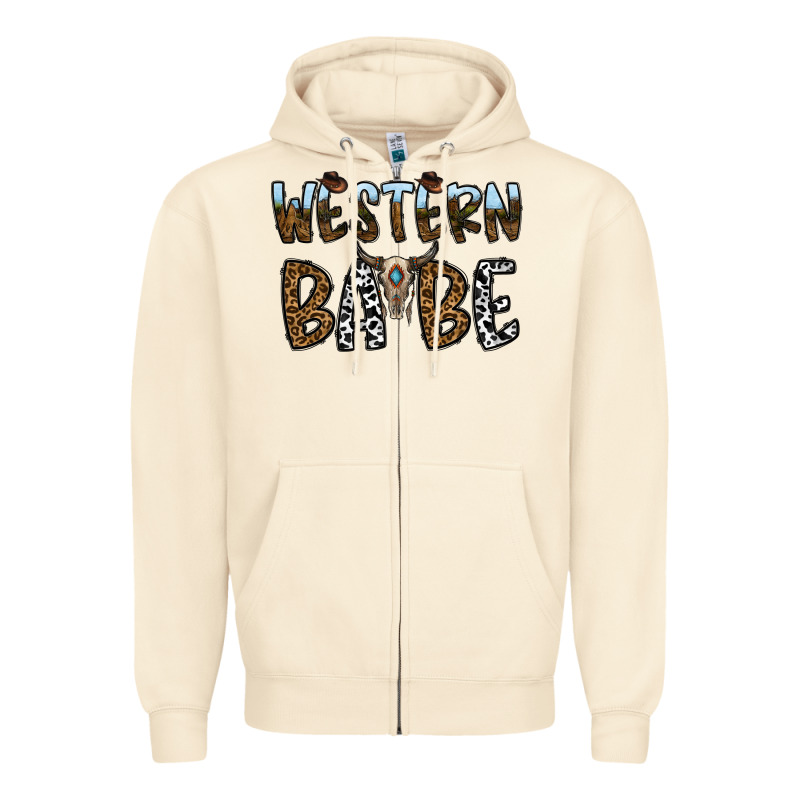 Western Babe Zipper Hoodie by CowhideDigitalArt | Teevron