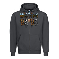Smoke western babe Zipper Hoodie - CowhideDigitalArt