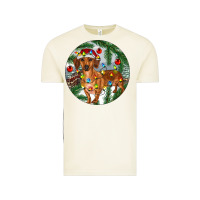 Vintage Arctic Dachshund Christmas Tree Vintage Tee - RanaPortraitStore