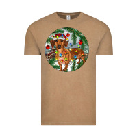 Vintage Coffee Dachshund Christmas Tree Vintage Tee - RanaPortraitStore