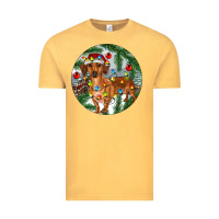 Vintage Mustard Dachshund Christmas Tree Vintage Tee - RanaPortraitStore