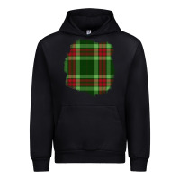Black Christmas Tartan Patch Urban Hoodie - BundleAndBundleShop