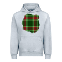 Heather Grey Christmas Tartan Patch Urban Hoodie - BundleAndBundleShop