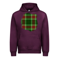 Mauve Wine Christmas Tartan Patch Urban Hoodie - BundleAndBundleShop