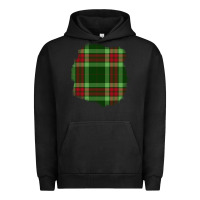 Pigment Black Christmas Tartan Patch Urban Hoodie - BundleAndBundleShop