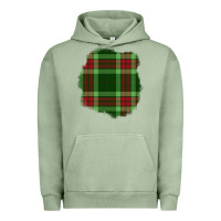Pigment Oil Green Christmas Tartan Patch Urban Hoodie - BundleAndBundleShop