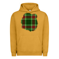 Pigment Peanut Butter Christmas Tartan Patch Urban Hoodie - BundleAndBundleShop