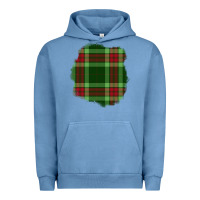 Pigment Pebble Blue Christmas Tartan Patch Urban Hoodie - BundleAndBundleShop