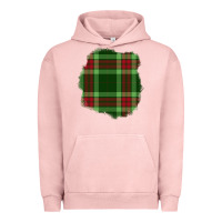 Pigment Salmon Christmas Tartan Patch Urban Hoodie - BundleAndBundleShop