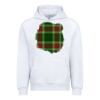 White Christmas Tartan Patch Urban Hoodie - BundleAndBundleShop