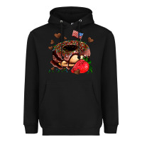Black donut strawberry and usa flag Heavyweight Hoodie - AdoDesignShop