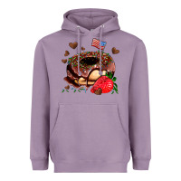 Lavender donut strawberry and usa flag Heavyweight Hoodie - AdoDesignShop
