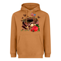 Meerkat donut strawberry and usa flag Heavyweight Hoodie - AdoDesignShop