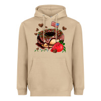 Mushroom donut strawberry and usa flag Heavyweight Hoodie - AdoDesignShop