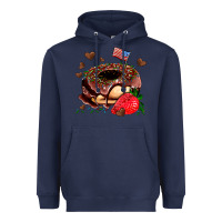 Navy donut strawberry and usa flag Heavyweight Hoodie - AdoDesignShop