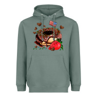 Sage donut strawberry and usa flag Heavyweight Hoodie - AdoDesignShop