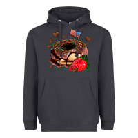 Smoke donut strawberry and usa flag Heavyweight Hoodie - AdoDesignShop