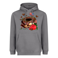 Storm donut strawberry and usa flag Heavyweight Hoodie - AdoDesignShop