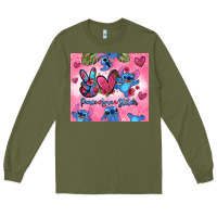 Army Green peace love stitch Long Sleeve Tee - Zillion Design Studio