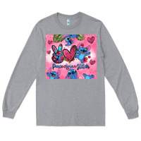 Heather Grey peace love stitch Long Sleeve Tee - Zillion Design Studio