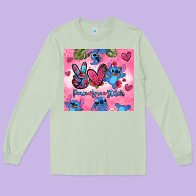 Peace Love Stitch Long Sleeve Tee Designed By Zillion Design Studio