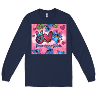 Navy peace love stitch Long Sleeve Tee - Zillion Design Studio