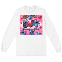 White peace love stitch Long Sleeve Tee - Zillion Design Studio