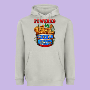 Powered By Chicken Nuggets Heavyweight Hoodie Designed By Adodesignshop