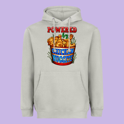 Powered By Chicken Nuggets Heavyweight Hoodie Designed By Adodesignshop