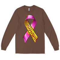 Chestnut Breast Cancer Ribbon Softball Long Sleeve Tee - texasbilliewilder