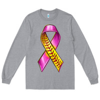 Breast Cancer Ribbon Softball Long Sleeve Tee | Teevron