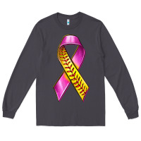 Smoke Breast Cancer Ribbon Softball Long Sleeve Tee - texasbilliewilder
