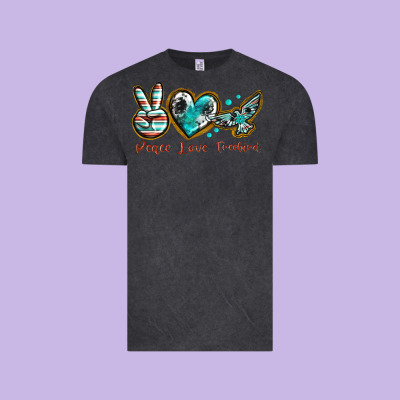 Peace Love Freebird Vintage Tee Designed By Texasbilliewilder