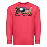 Cardinal Peace Love Wolf Premium Sweatshirt - LillyAllenDesigns