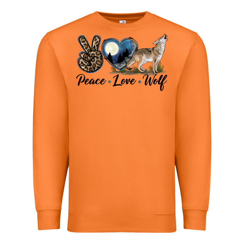 Peace Love Wolf Premium Sweatshirt by LillyAllenDesigns | Teevron