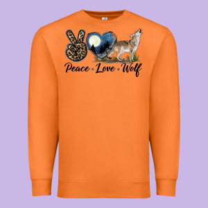 Peace Love Wolf Premium Sweatshirt Designed By Lillyallendesigns