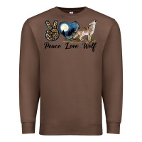 Chestnut Peace Love Wolf Premium Sweatshirt - LillyAllenDesigns