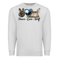 Dove Grey Peace Love Wolf Premium Sweatshirt - LillyAllenDesigns