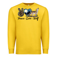Lemon Peace Love Wolf Premium Sweatshirt - LillyAllenDesigns