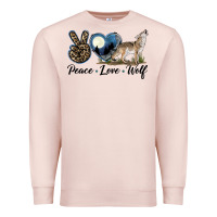 Pale Pink Peace Love Wolf Premium Sweatshirt - LillyAllenDesigns