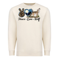 Sandshell Peace Love Wolf Premium Sweatshirt - LillyAllenDesigns