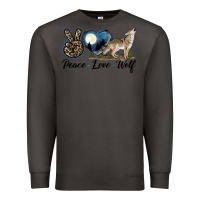 Smoke Peace Love Wolf Premium Sweatshirt - LillyAllenDesigns