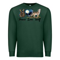 Sports Green Peace Love Wolf Premium Sweatshirt - LillyAllenDesigns