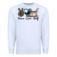 White Peace Love Wolf Premium Sweatshirt - LillyAllenDesigns