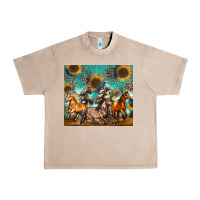 French Oak western horses Urban Heavy Tee - Zillion Design Studio