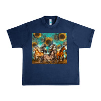 Navy western horses Urban Heavy Tee - Zillion Design Studio