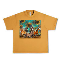 Peanut Butter western horses Urban Heavy Tee - Zillion Design Studio